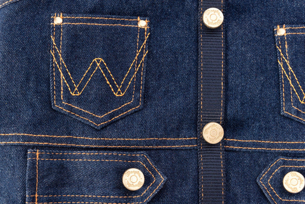 Wrangler Pet Denim Vest Harness Dark Wash - Broken horn