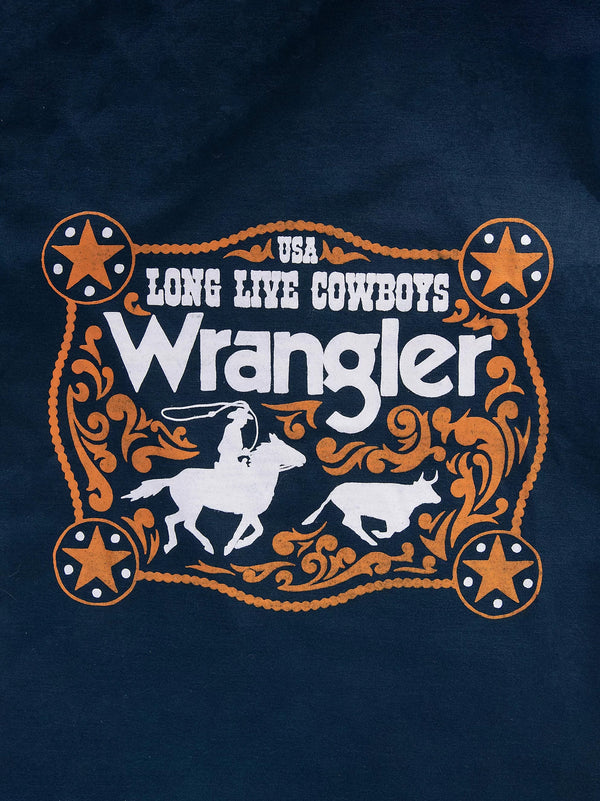 Wrangler Pet Logo Graphic Tee Navy - Buckle - Broken horn