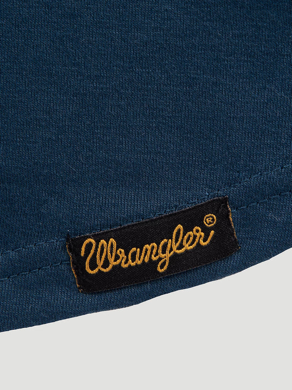 Wrangler Pet Logo Graphic Tee Navy - Buckle - Broken horn