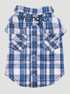 Wrangler Pet Plaid Snap Pocket Shirt Blue Multi - Broken horn