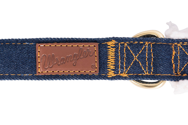 Wrangler Pet Denim And Sherpa Lead Dark Wash - Broken horn