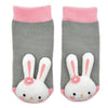Pink Bunny Boogie Toes Baby Rattle Socks - Broken horn