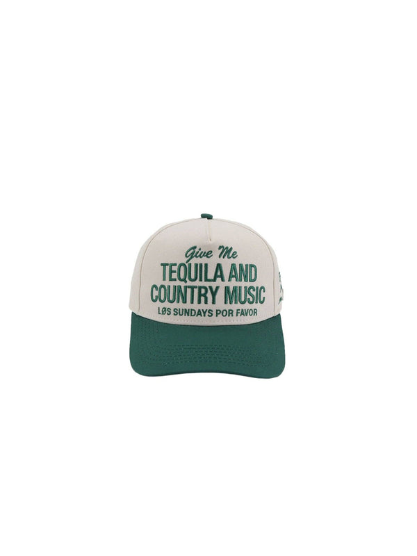 Tequila & Country Music Hat - Bone/Green - Broken horn