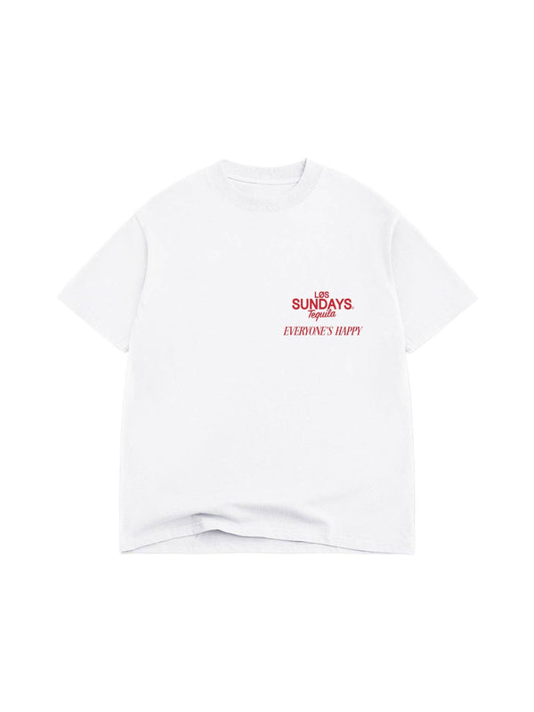 The Happy Tee - Blanc White / Red - Broken horn