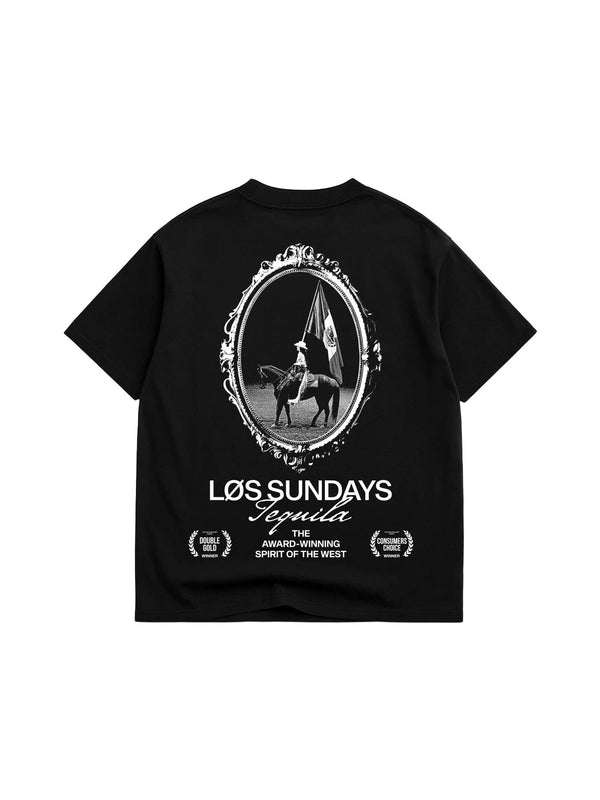 The Rodeo Queen Tee - Black / White - Broken horn