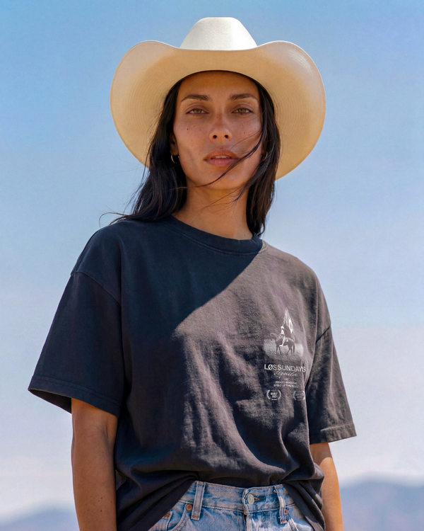 The Rodeo Queen Tee - Black / White - Broken horn