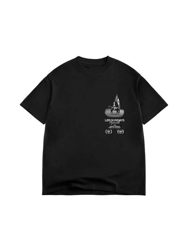 The Rodeo Queen Tee - Black / White - Broken horn