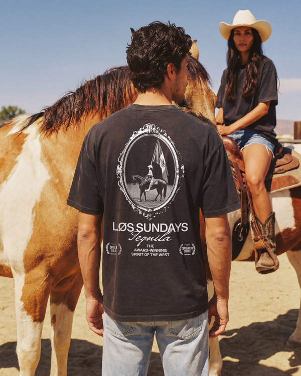 The Rodeo Queen Tee - Black / White - Broken horn