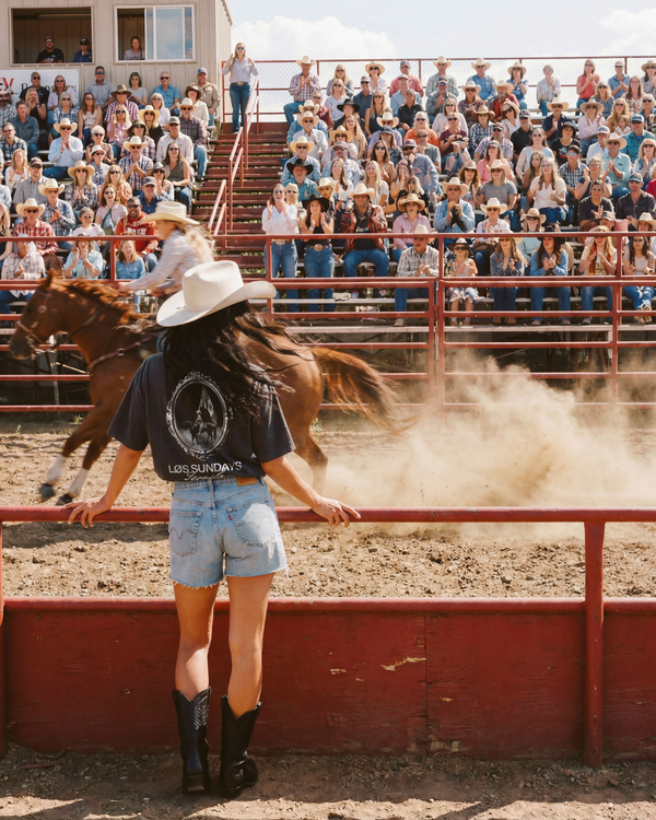 The Rodeo Queen Tee - Black / White - Broken horn