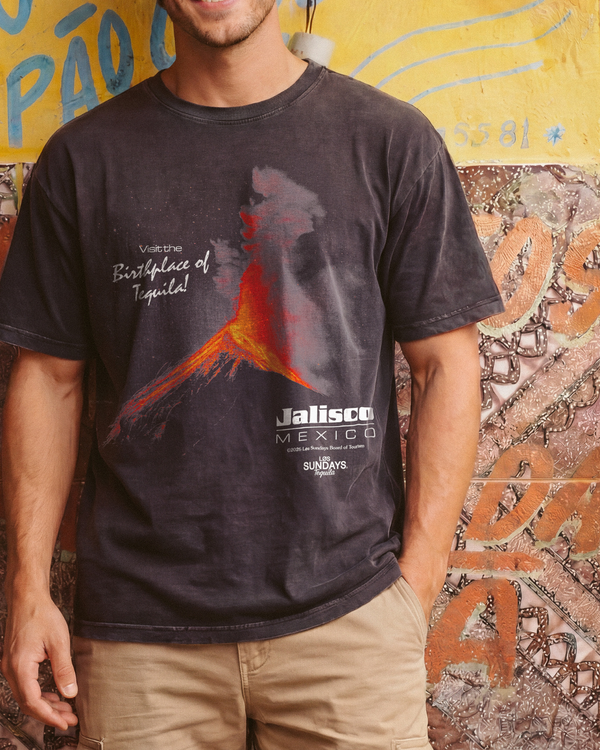 The Volcano Tee - Black / White - Broken horn