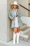 Vintage Aztec Printed Button Down Coat - Broken horn