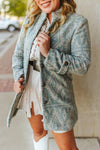 Vintage Aztec Printed Button Down Coat - Broken horn
