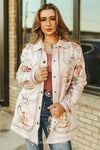 Western Rope Suede Concho Coat W Sherpa Lining - Broken horn