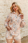 Pink Western Desert Aztec Printed Shorts Set - Broken horn