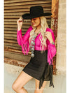 Satin Stretch Double Side Fringe Skirt - Broken horn