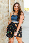 Boots Printed Ruffle Elastic Waist Skirt - Broken horn