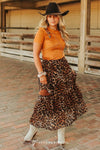 Leopard Printed Ruffle Tier Skirt - Broken horn