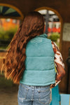 Girls Jade Puffer W/ Aztec Lining Boot Stitch Detail Vest - Broken horn