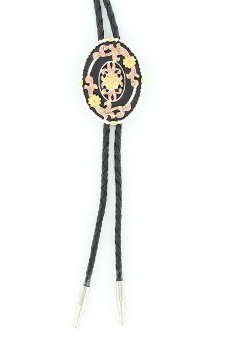 Double S Adult Bolo Tie Tri-Color - Broken horn
