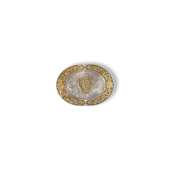 Ariat Oval Buckle Smooth Edge Floral - Broken horn