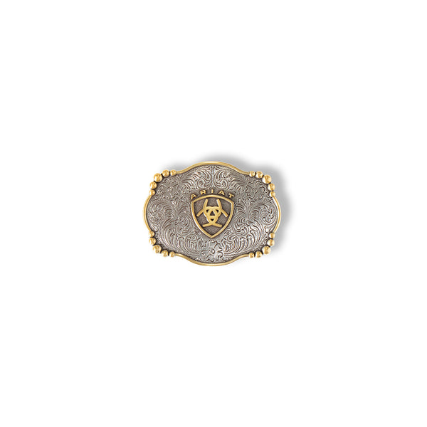 Ariat Rectangle Buckle Smooth Edge Floral - Broken horn