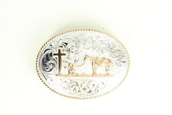 Crumine Cowboy Prayer Buckle - Broken horn