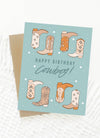 Happy Birthday Cowboy Card - Broken horn