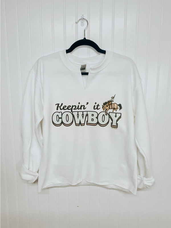 Keepin' It Cowboy Crewneck - Broken horn