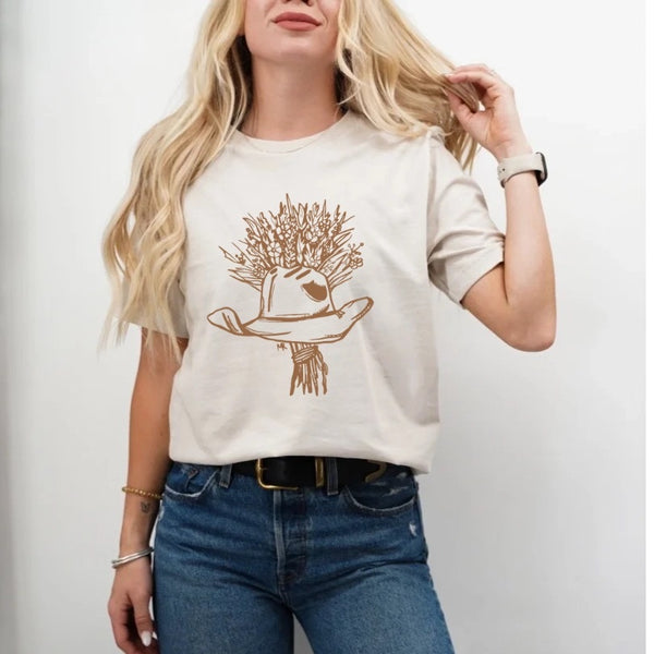 Western Bouquet Tee - Broken horn