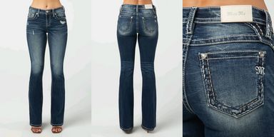 Miss Me Mid-Rise Bootcut Jeans - Broken horn