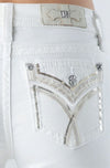 Mid-Rise Bootcut Miss Me White Jean - Broken horn