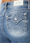 Miss Me High Rise Ladies Boot Cut Jeans - Broken horn