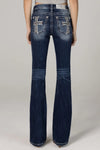 Miss Me Mid Rise Boot Cut Jean - Cross - Broken horn
