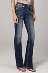 Miss Me Mid Rise Boot Cut Jean - Cross - Broken horn