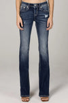 Miss Me Mid Rise Boot Cut Jean - Cross - Broken horn