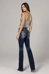 Miss Me Mid Rise Boot Cut Jean - Cross - Broken horn