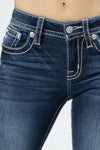 Miss Me Aztec Bull Mid-Rise Boot Cut - Broken horn
