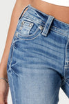 Stitched to Topaz Bootcut Jeans - Broken horn