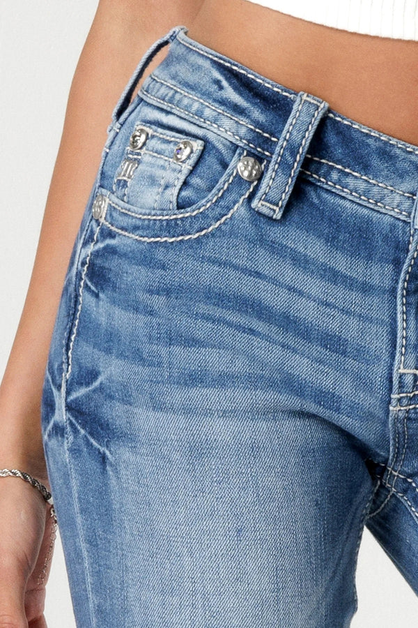 Stitched to Topaz Bootcut Jeans - Broken horn