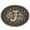 Filigree Initial Attitude Belt Buckle - Broken horn