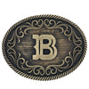 Filigree Initial Attitude Belt Buckle - Broken horn