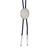 Engraved Silver Bolo Tie - Broken horn