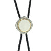 Silver and Gold Engraved Bolo Tie - Broken horn
