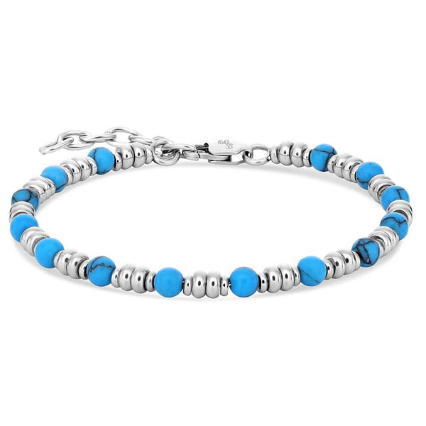 Turquoise Beaded Bracelet - Broken horn