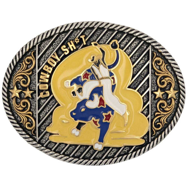 Cowboy Sh*t Bullrider Attitude Buckle - Broken horn