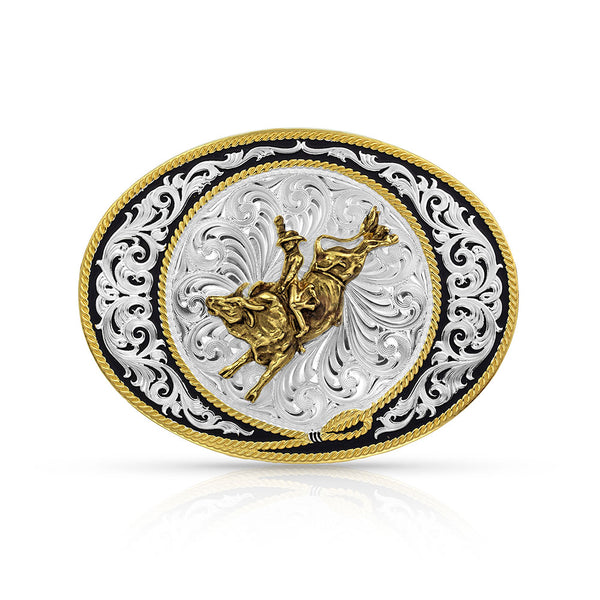 Ranch Rope Bull Rider Buckle - Broken horn