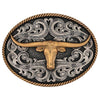 Two-Tone Longhorn Attitude Buckle - Broken horn