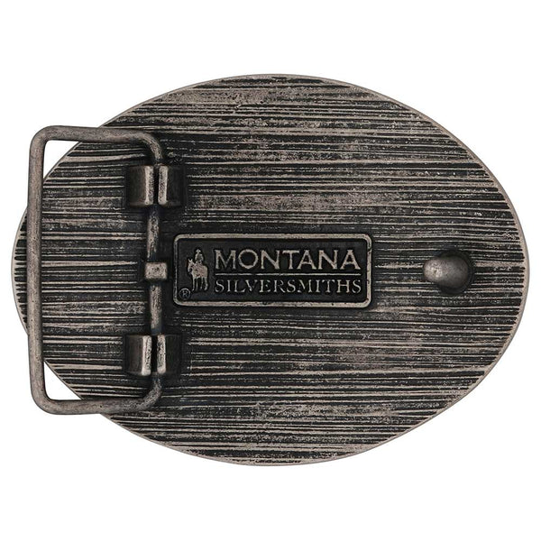 Two-Tone Longhorn Attitude Buckle - Broken horn