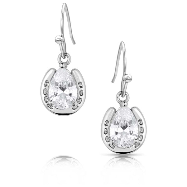Lucky Trot Crystal Earrings - Broken horn
