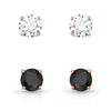 Opposites Attract Double Crystal Post Earring Set - Broken horn